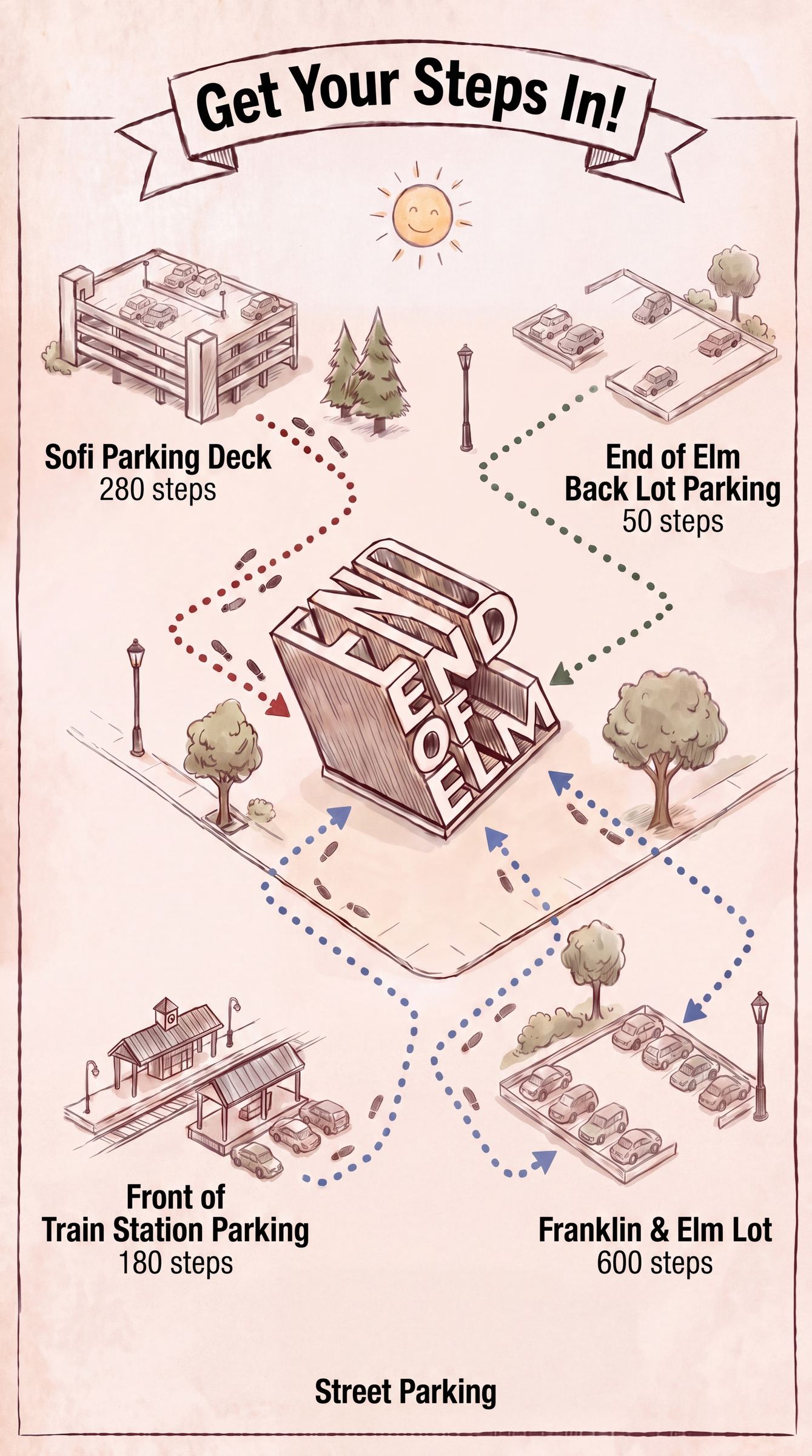 Parking map near End of Elm, Morristown